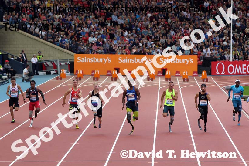 Mens 100 metres T44 at the Glasgow Diamond League. Photo: David T. Hewitson/Sports for All Pics